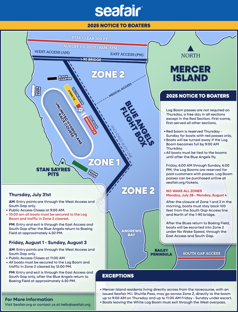 Seafair Log Boom Map 2025